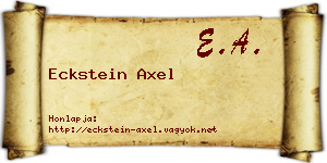 Eckstein Axel névjegykártya